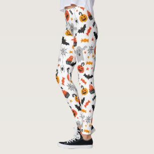 Naadloos patroon van Halloween-symbolen Leggings
