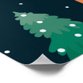 Naadloos patroon van happy Christmastime in een vi Poster (Hoek)