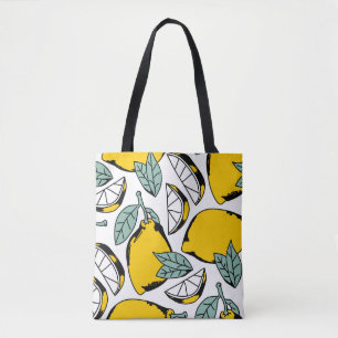 Naadloos patroon van heldere, met de hand getrokke tote bag