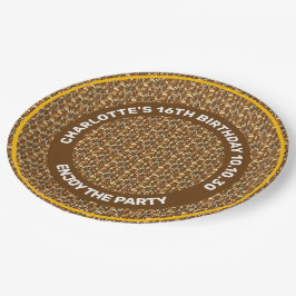 Naadloos patroon van herfstleien, gedenktekst papieren bordje