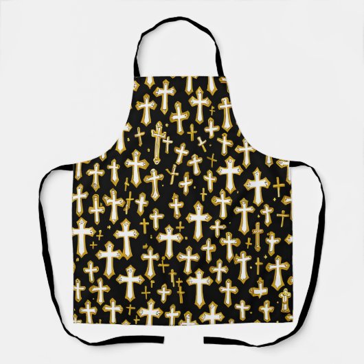 Naadloos patroon van katholiek gouden heilige krui schort (Voorkant)