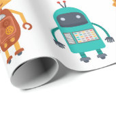 Naadloos patroon van kleurrijke retro robots in a cadeaupapier (Rol Hoek)