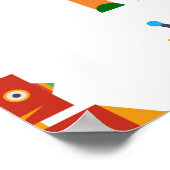 Naadloos patroon van kleurrijke retro robots in a  poster (Hoek)