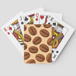 Naadloos Patroon van Koffiebonen | Warm Bruin Café Pokerkaarten