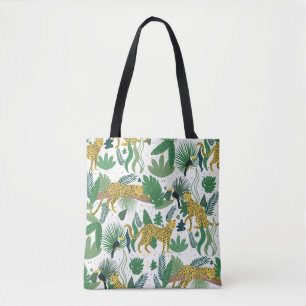 naadloos patroon van luipaarden in oerwoud. Summer Tote Bag
