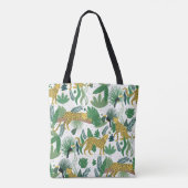 naadloos patroon van luipaarden in oerwoud. Summer Tote Bag (Achterkant)