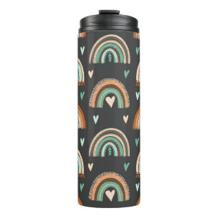 Naadloos patroon van met de hand getekende harten thermosbeker