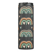 Naadloos patroon van met de hand getekende harten  thermosbeker (Achterkant)