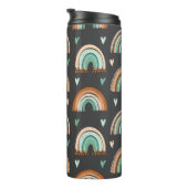 Naadloos patroon van met de hand getekende harten  thermosbeker (Geroteerd rechts)