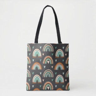 Naadloos patroon van met de hand getekende harten tote bag