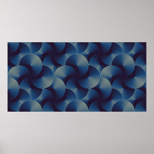 Naadloos patroon van metallische lineaire cirkels poster