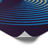 Naadloos patroon van metallische lineaire cirkels poster (Hoek)