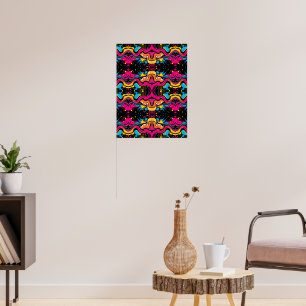 Naadloos patroon van neon psychedelische golven poster