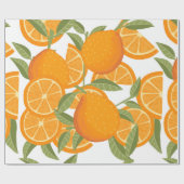 Naadloos patroon van oranje citrusgele vruchten di cadeaupapier (Vlak)