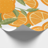 Naadloos patroon van oranje citrusgele vruchten di cadeaupapier (Hoek)