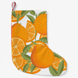 Naadloos patroon van oranje citrusgele vruchten di kleine kerstsok
