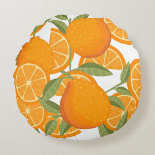 Naadloos patroon van oranje citrusgele vruchten di rond kussen