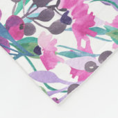 Naadloos patroon van paarse bloemen en bessen,blu fleece deken (Hoek)