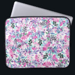 Naadloos patroon van paarse bloemen en bessen,blu laptop sleeve<br><div class="desc">Naadloos patroon van paarse bloemen en bessen,  blauwe bladeren in de waterverf op een witte achtergrond</div>