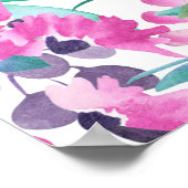 Naadloos patroon van paarse bloemen en bessen,blu poster (Hoek)