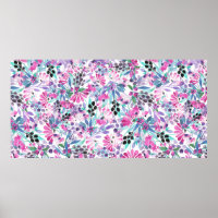 Naadloos patroon van paarse bloemen en bessen,blu