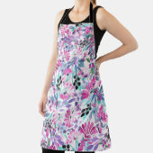 Naadloos patroon van paarse bloemen en bessen,blu schort (Insitu)