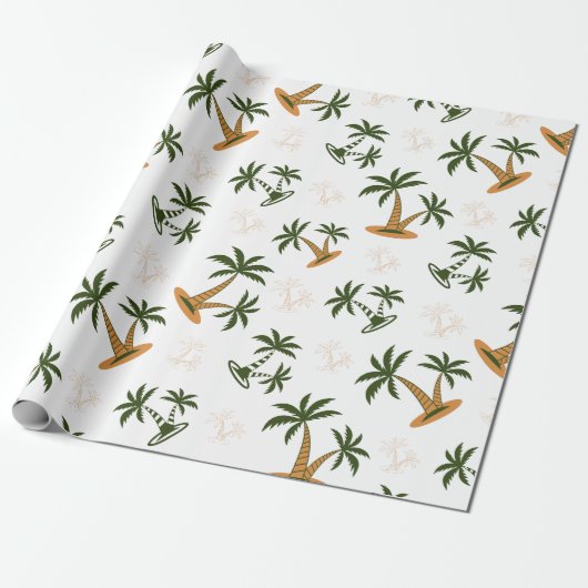 Naadloos patroon van palmboom cadeaupapier (Uitgerold)