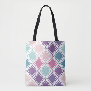 Naadloos patroon van pastel gekleurde geometrische tote bag