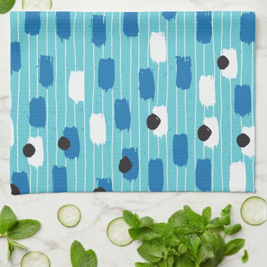 Naadloos patroon van penseelstreek, met de hand ge theedoek (Gevouwen)