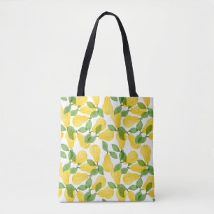 Naadloos patroon van peren met bladeren tote bag