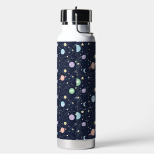Naadloos patroon van planeten in het zonnestelsel waterfles