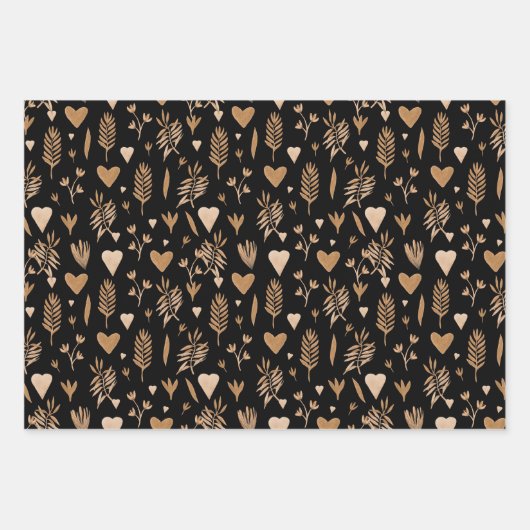 Naadloos patroon van planten in boho-stijl inpakpapier vel (Voorkant 2)