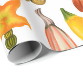 Naadloos patroon van pompoenen en bladeren op een  cadeaupapier (Rol Hoek)