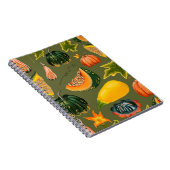 Naadloos patroon van pompoenen en bladeren op een  notitieboek (Rechterzijde)