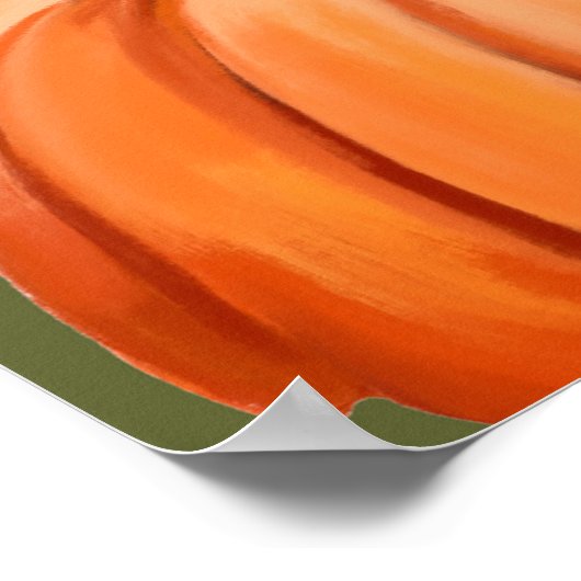 Naadloos patroon van pompoenen en bladeren op een poster (Hoek)