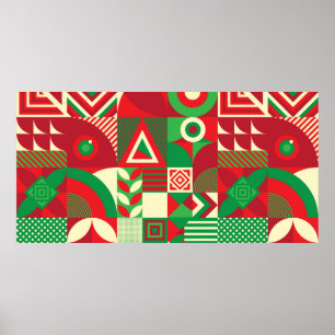 Naadloos patroon van Pop en kleurrijk Abstract geo Poster