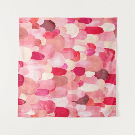 Naadloos patroon van roze, rode en beige stippen. wandkleed (Voorkant (horizontaal))