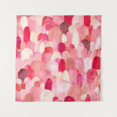 Naadloos patroon van roze, rode en beige stippen. wandkleed (Voorkant)