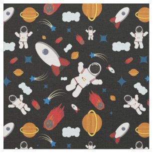 Naadloos patroon van ruimte, astronauten, raketten stof