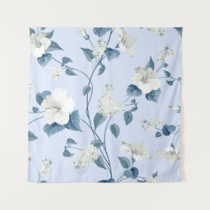 Naadloos patroon van siringa en hibiscus bloemen p wandkleed