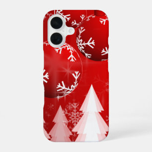 Naadloos patroon van sneeuwmannen en sneeuwvlokken iPhone 16 hoesje