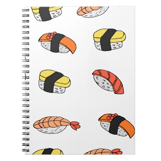 naadloos patroon van Sushi Notitieboek (Voorkant)