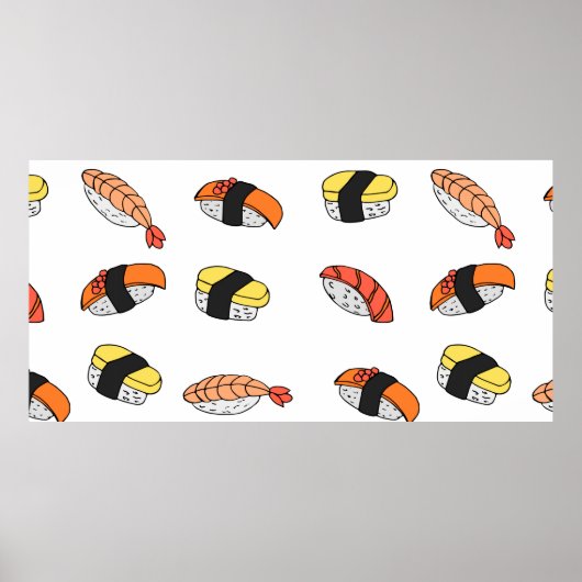 naadloos patroon van Sushi Poster (Voorkant)