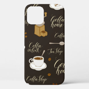 Naadloos patroon van thee- en koffiethema in retro Case-Mate iPhone case