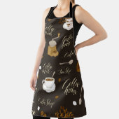 Naadloos patroon van thee- en koffiethema in retro schort (Insitu)