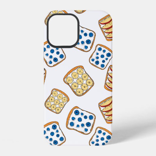 Naadloos patroon van toast iPhone hoesje (Achterkant)