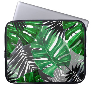 naadloos patroon van tropische bladeren en element laptop sleeve