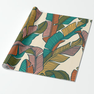 Naadloos patroon van tropische palmbladeren cadeaupapier