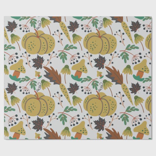 Naadloos patroon van tropische pompoenen en wortel cadeaupapier (Vlak)