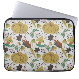 Naadloos patroon van tropische pompoenen en wortel laptop sleeve